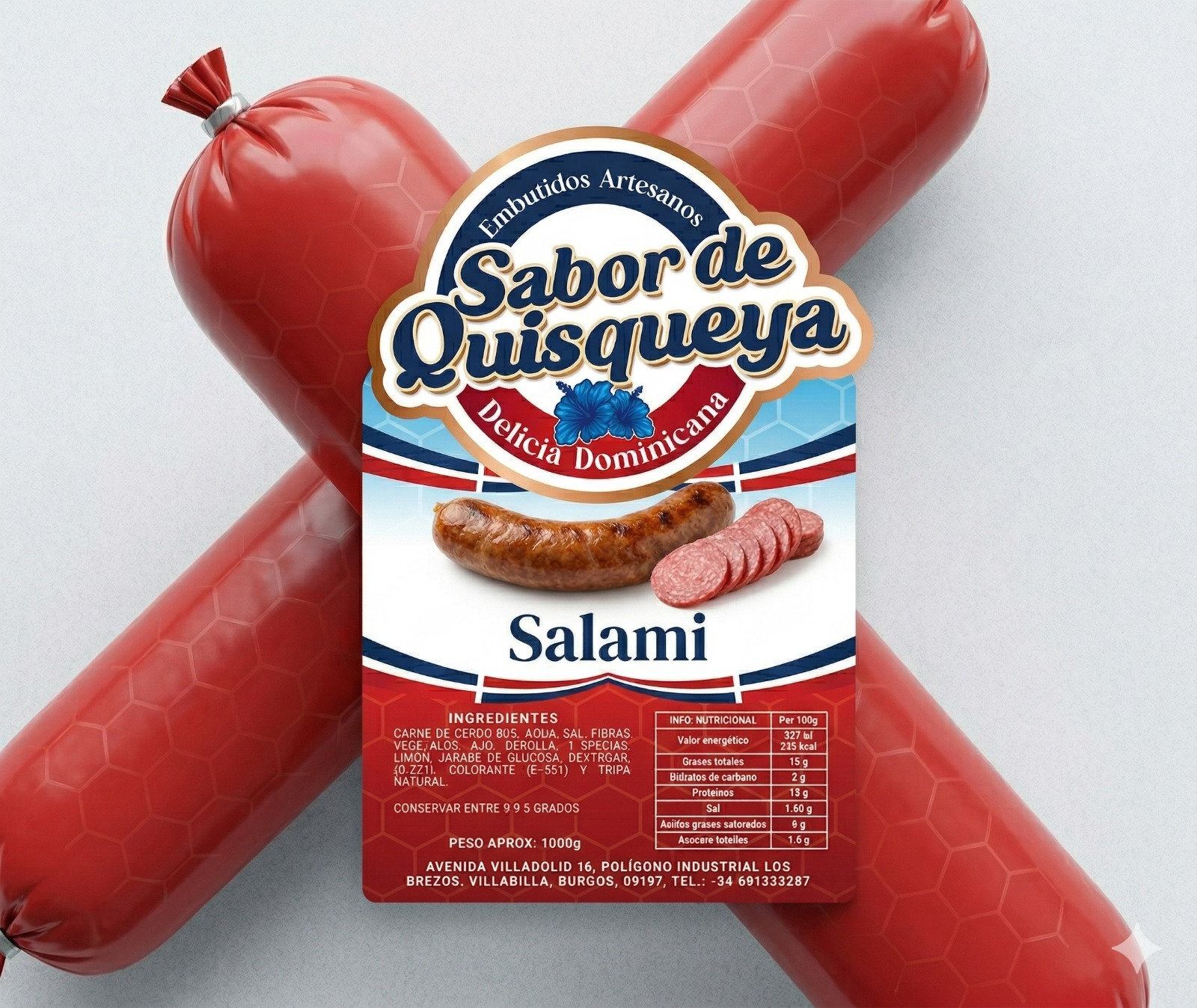 Salami Sabor de Quisqueya · pieza 1 kg